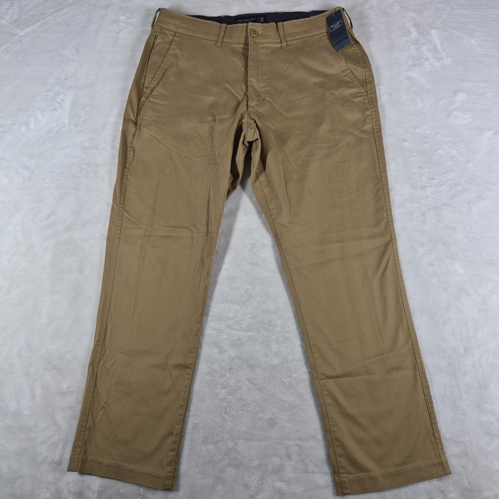 Abercrombie & Fitch Athletic Straight Chino Pants Men's 32x30 Beige Tan NWT